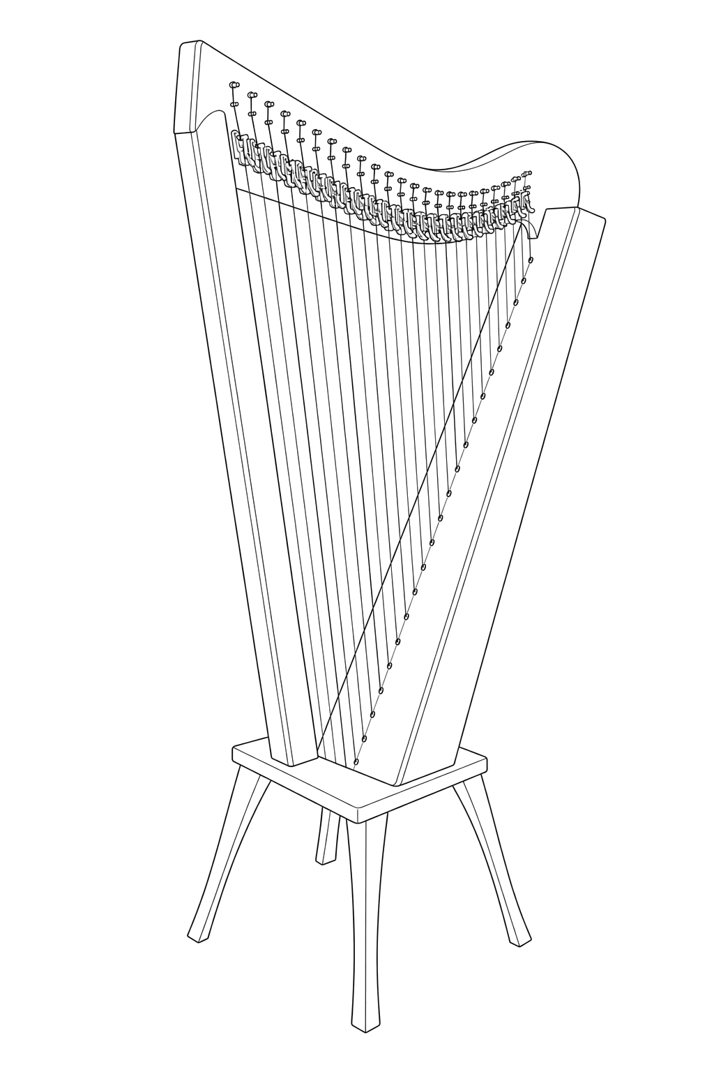 Technical line drawing of Dusty Strings Allegro 26