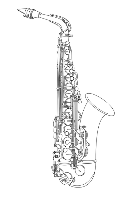 Technical line drawing of Yanagisawa A-WO10
