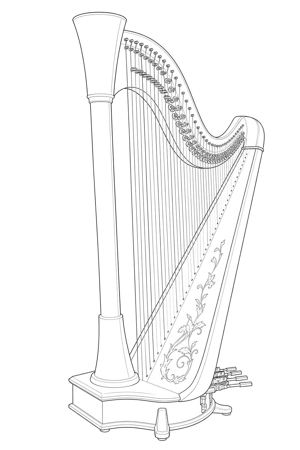 Technical line drawing of Camac Clio