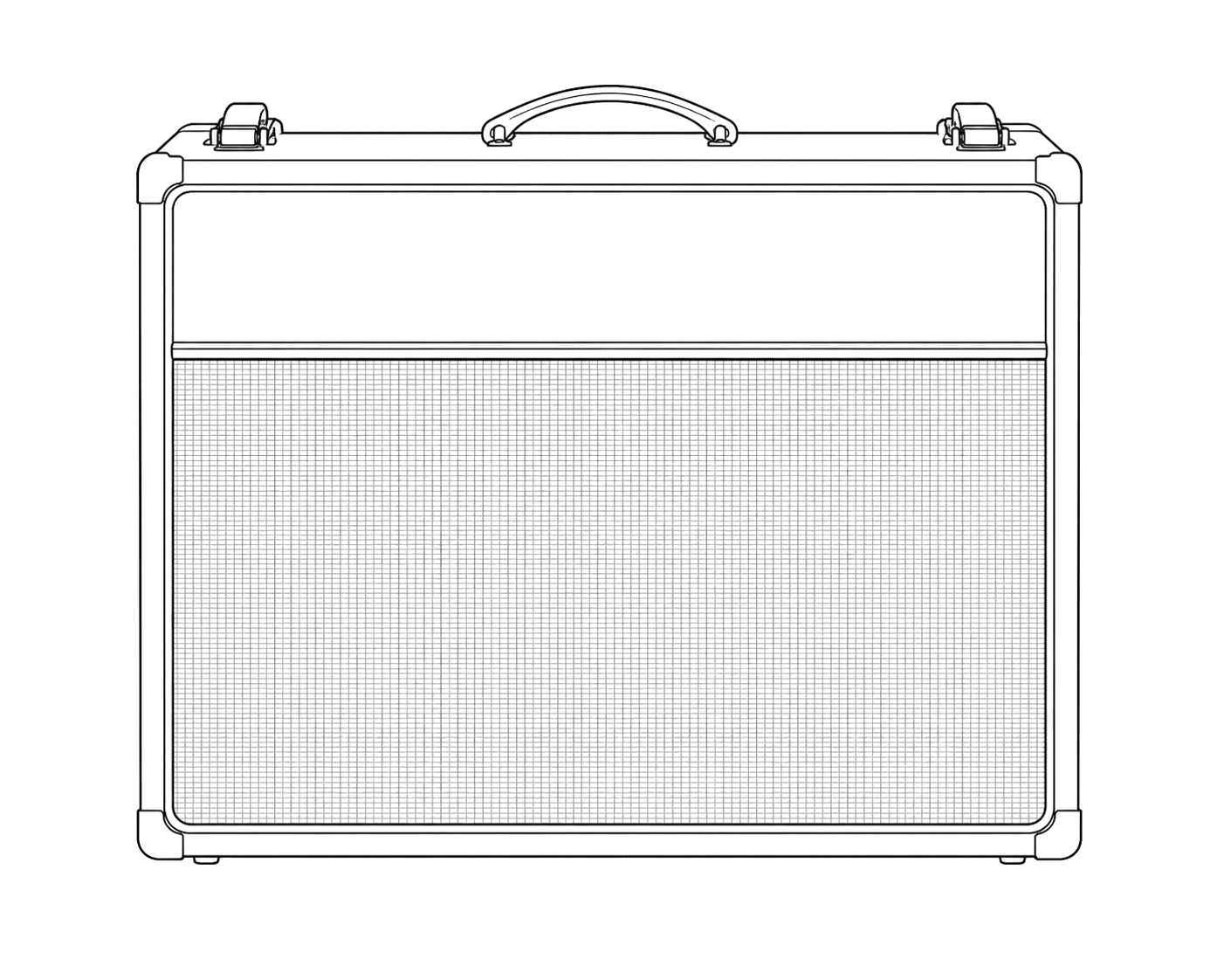 Technical line drawing of Guitar amplifiers