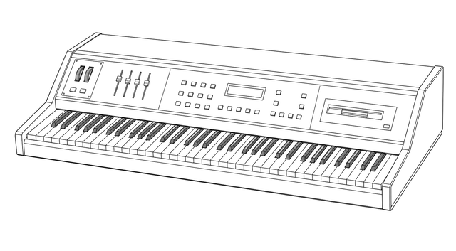 Technical line drawing of E-mu Emulator