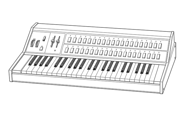 Technical line drawing of ARP Pro Soloist