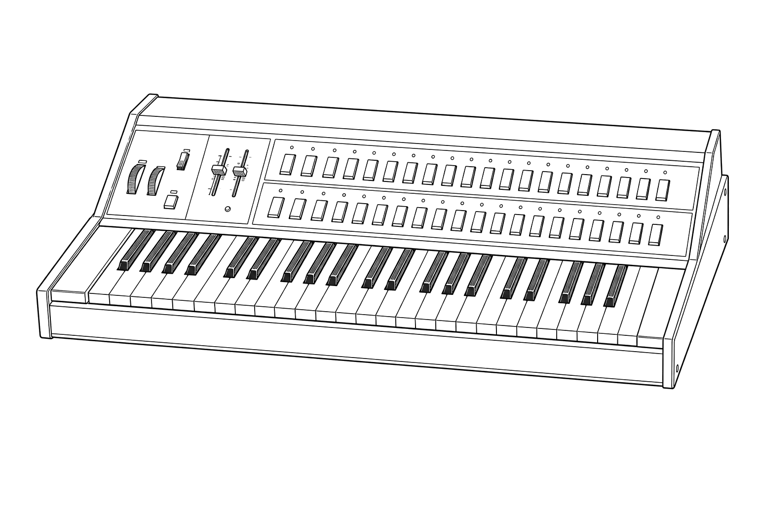 Technical line drawing of ARP Pro Soloist