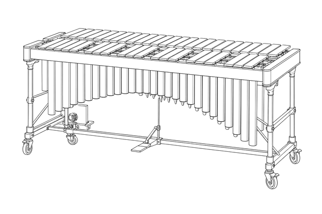 Technical line drawing of Musser M55 Pro-Vibe