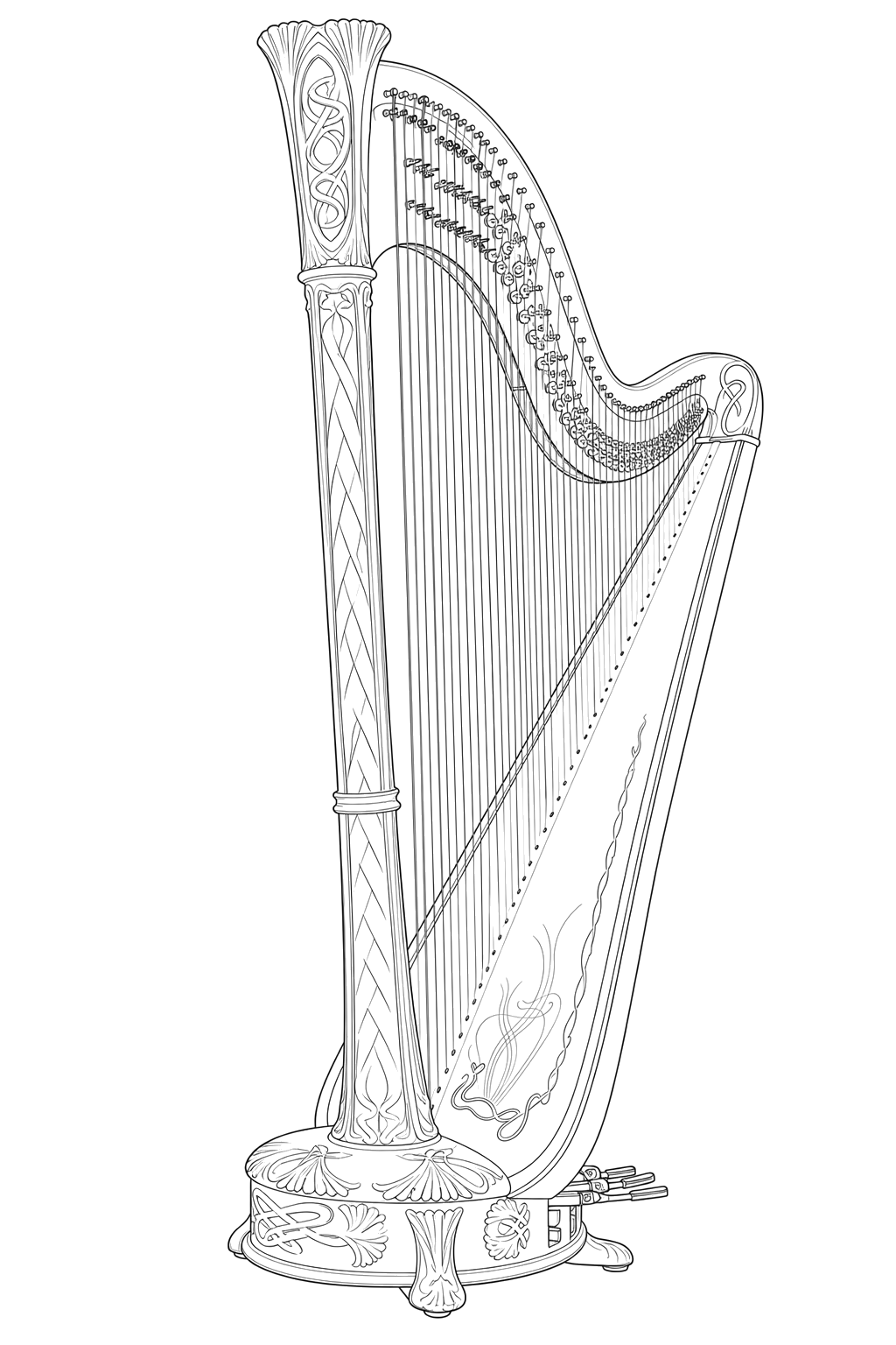 Technical line drawing of Camac Art Nouveau