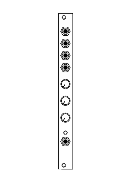 Technical line drawing of 2hp Euclid Eurorack module