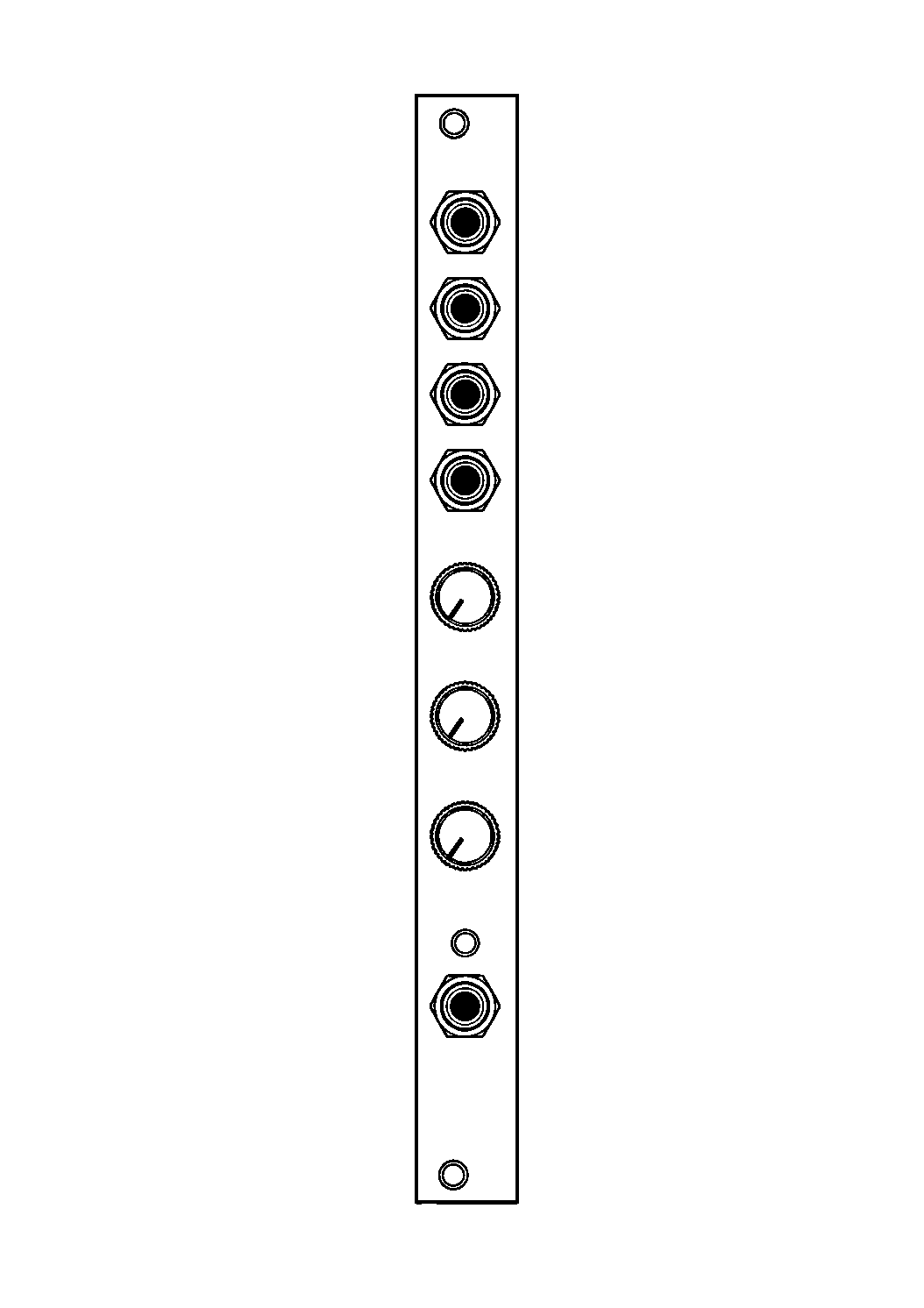 Technical line drawing of 2hp Euclid Eurorack module