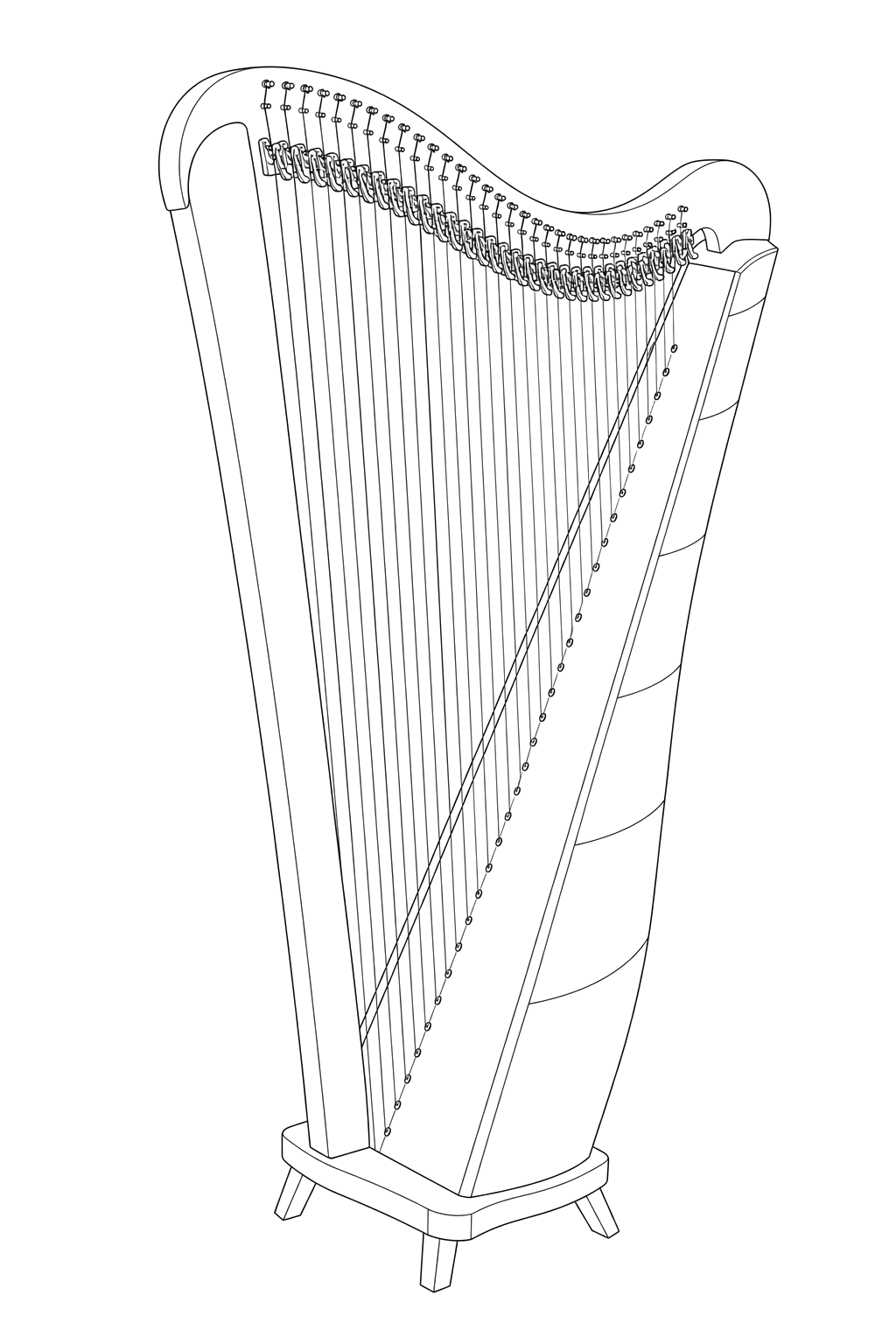 Technical line drawing of Dusty Strings FH34S