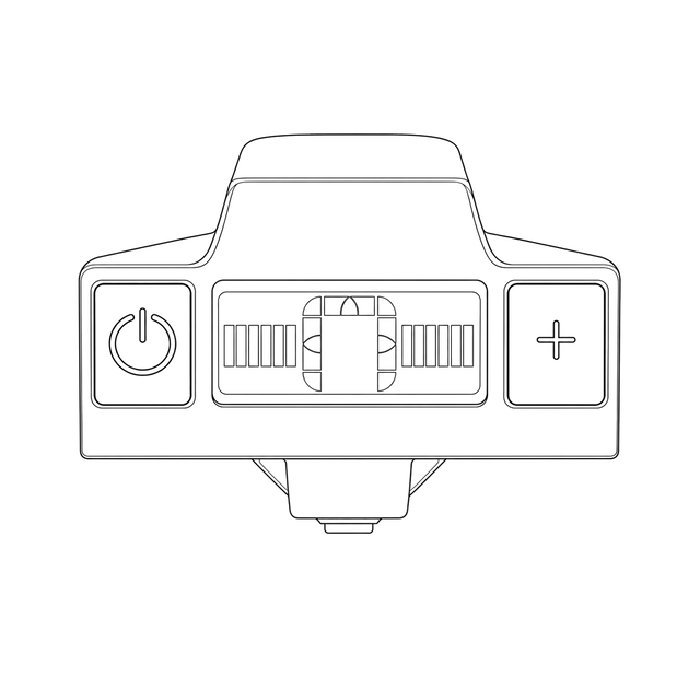 Technical line drawing of the D'Addario PW-CT-22 ukulele soundhole tuner