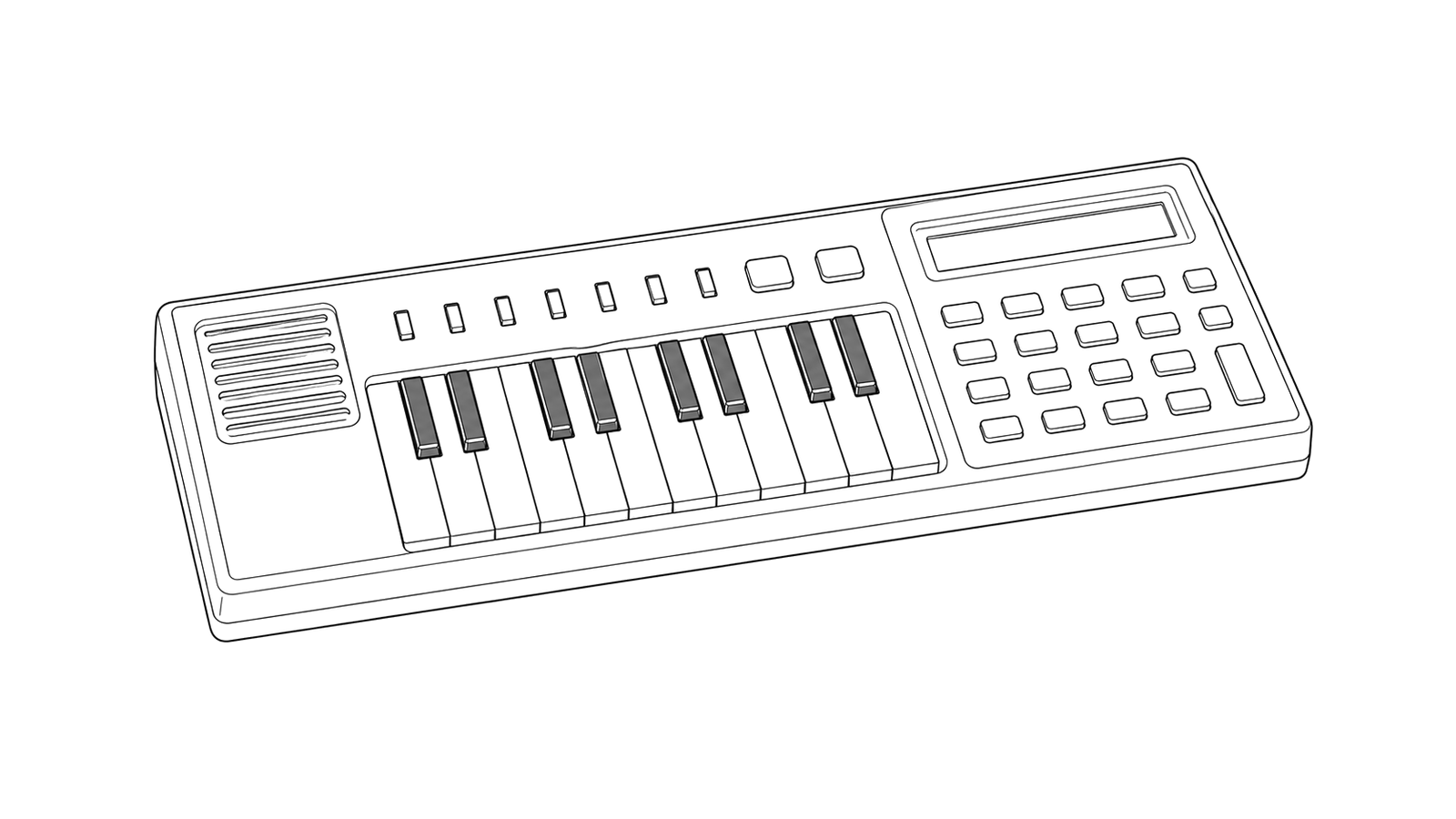 Technical line drawing of Casio VL-1
