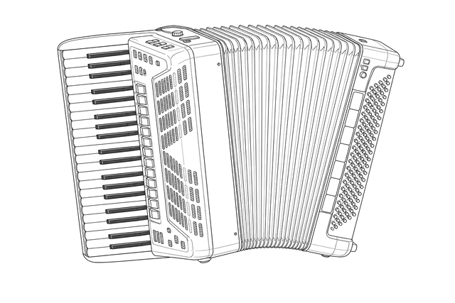 Technical line drawing of Roland FR-8x