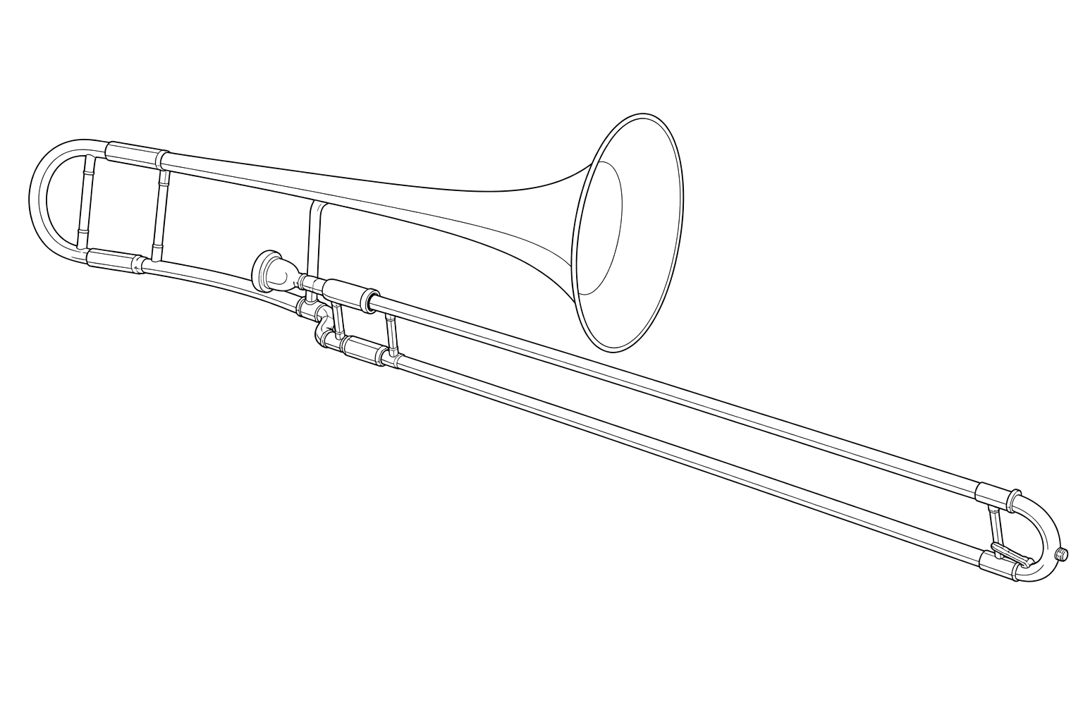 Technical line drawing of Silversonic trombone