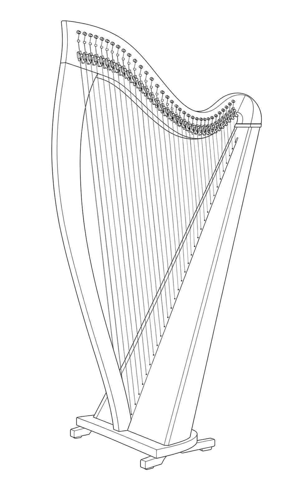 Technical line drawing of Lyon & Healy Ogden