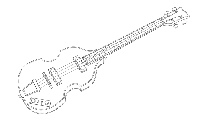 Technical line drawing of Hofner 500/1