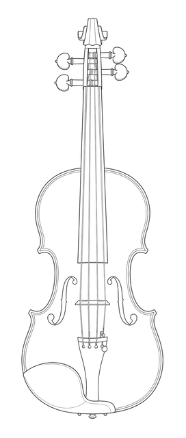 Technical line drawing of Andreas Eastman VL200 Violin