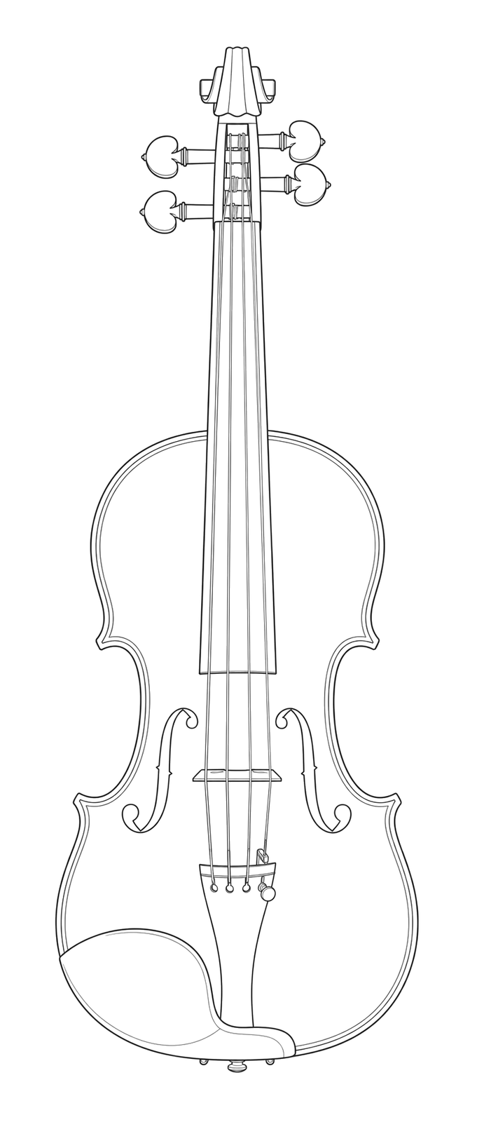 Technical line drawing of Andreas Eastman VL200 Violin