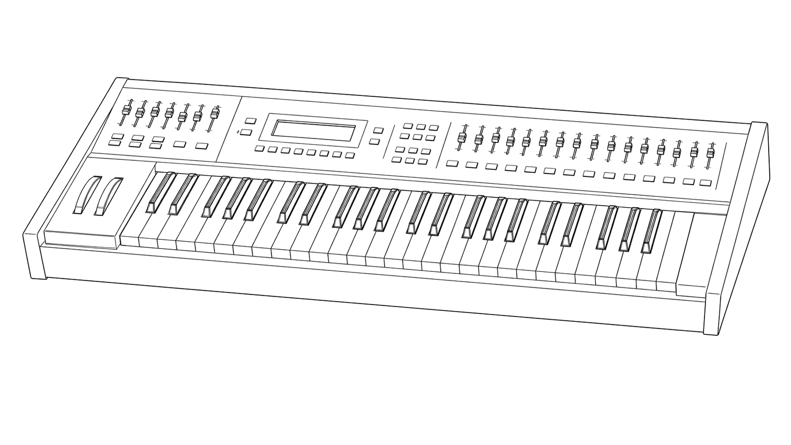 Technical line drawing of Akai AX60