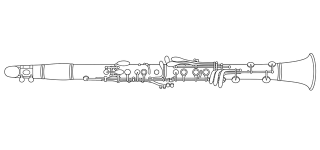 Technical line drawing of Buffet Crampon R13 A Clarinet