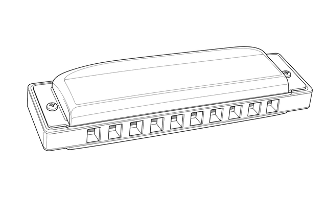 Technical line drawing of Hohner Special 20