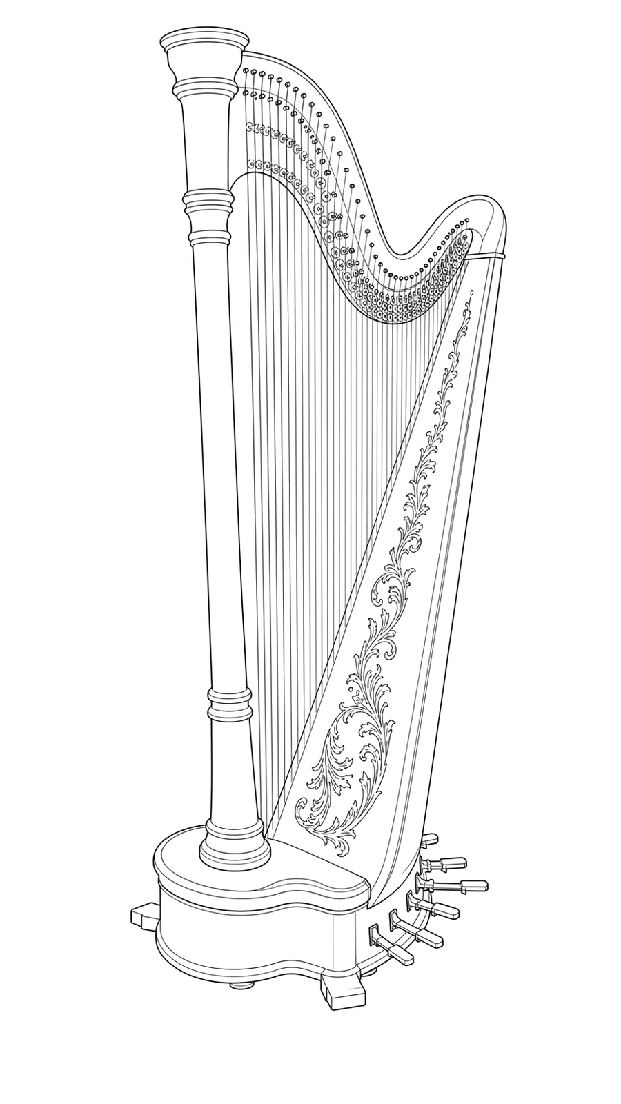 Technical line drawing of Venus Cherub