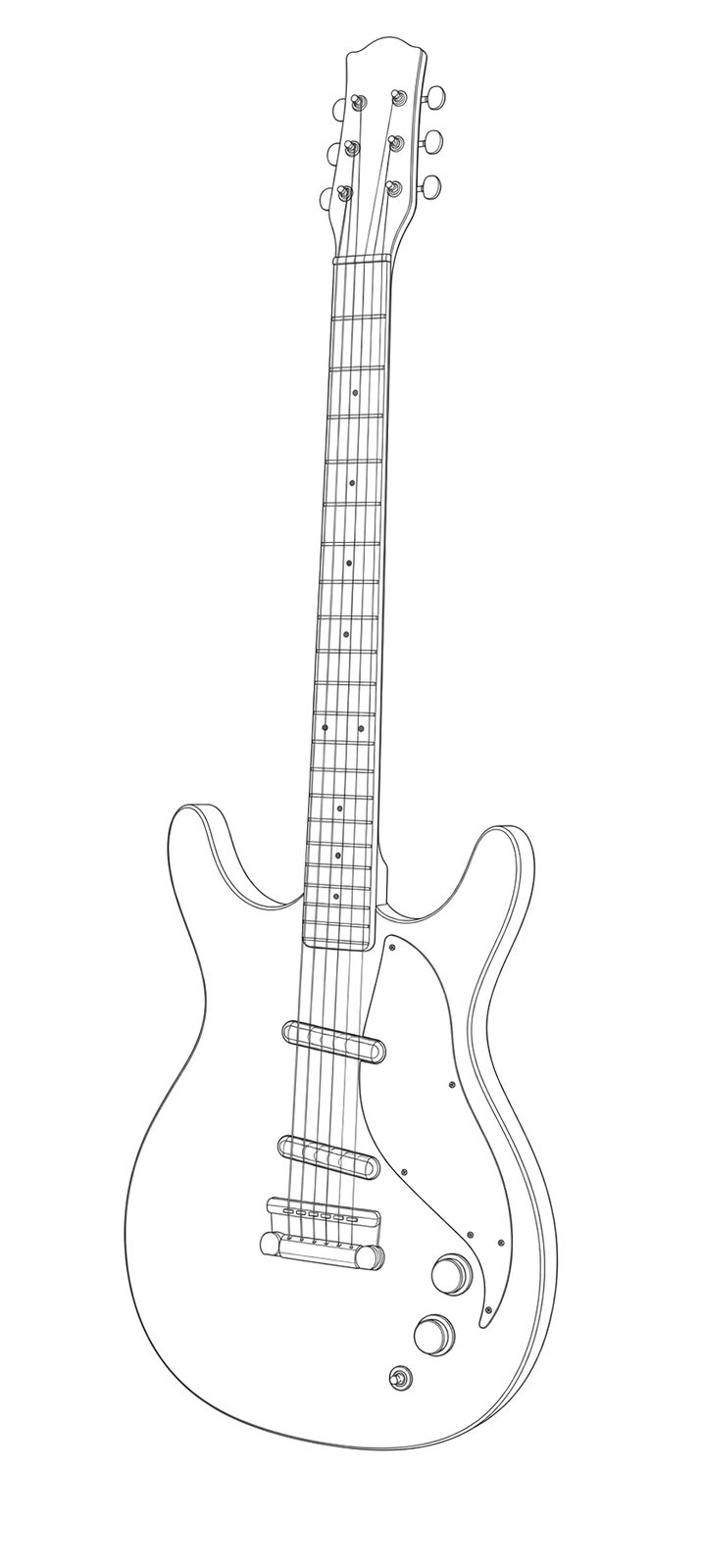 Technical line drawing of Danelectro 59