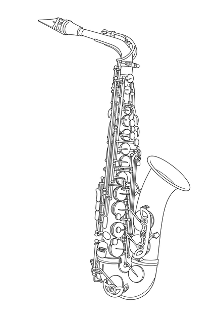 Technical line drawing of Selmer Série III