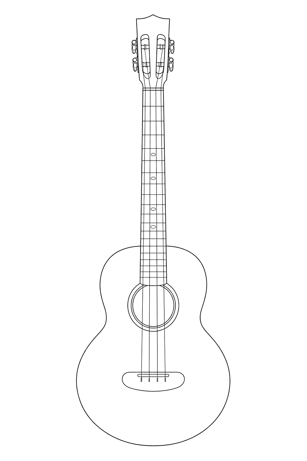 Technical line drawing of Kala KA-CT-SMH-BG Contour Mahogany Baritone