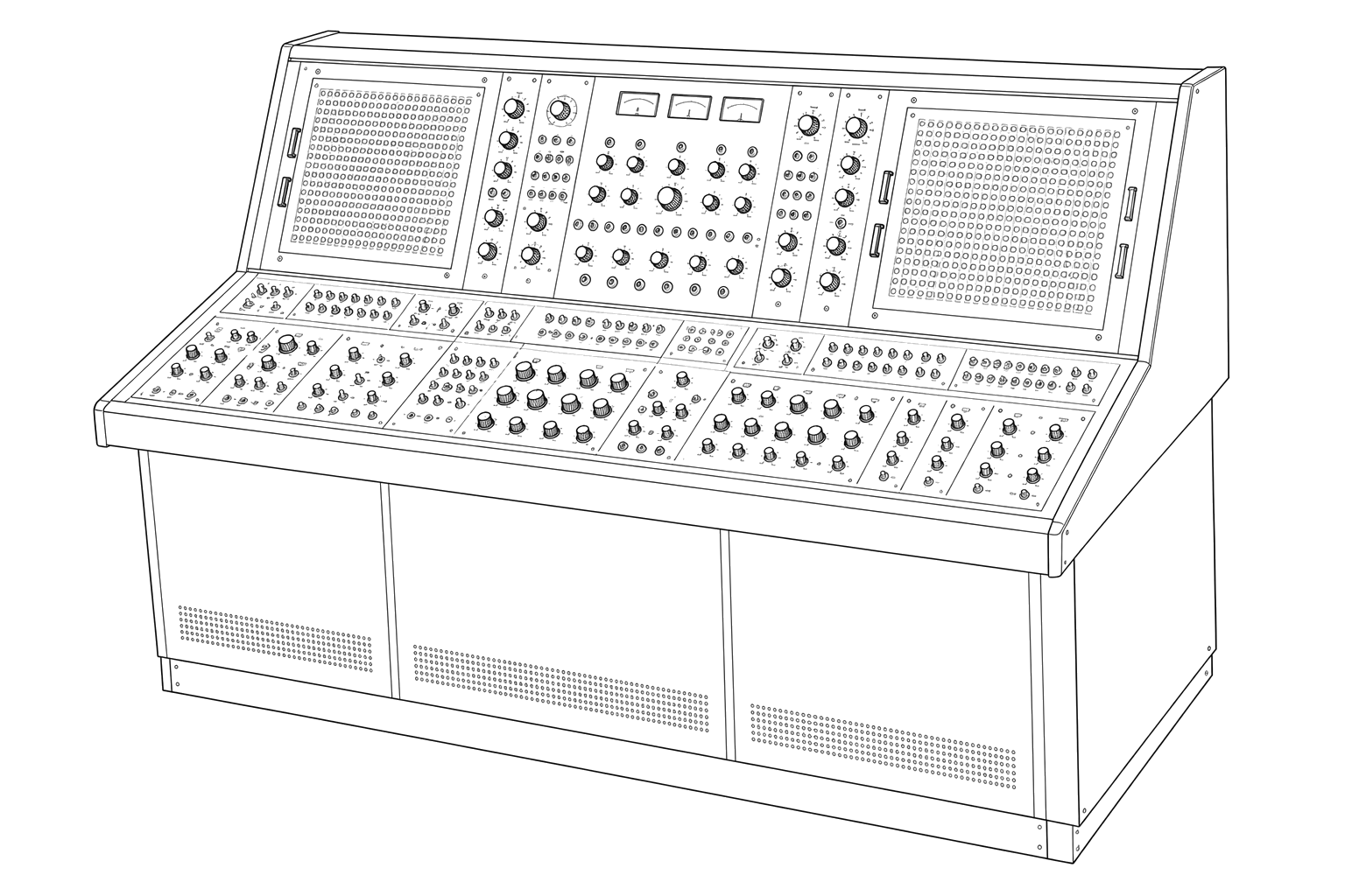 Technical line drawing of EMS Synthi 100