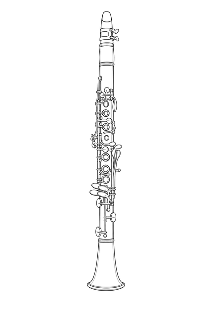 Technical line drawing of Woodwind Instruments