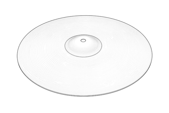 Technical line drawing of Zildjian A Custom Crash