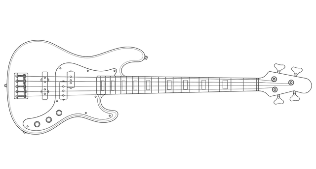 Technical line drawing of Streamer Bass
