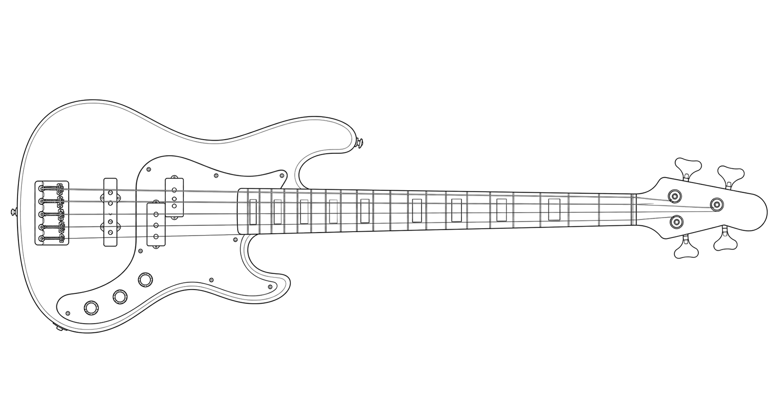Technical line drawing of Streamer Bass