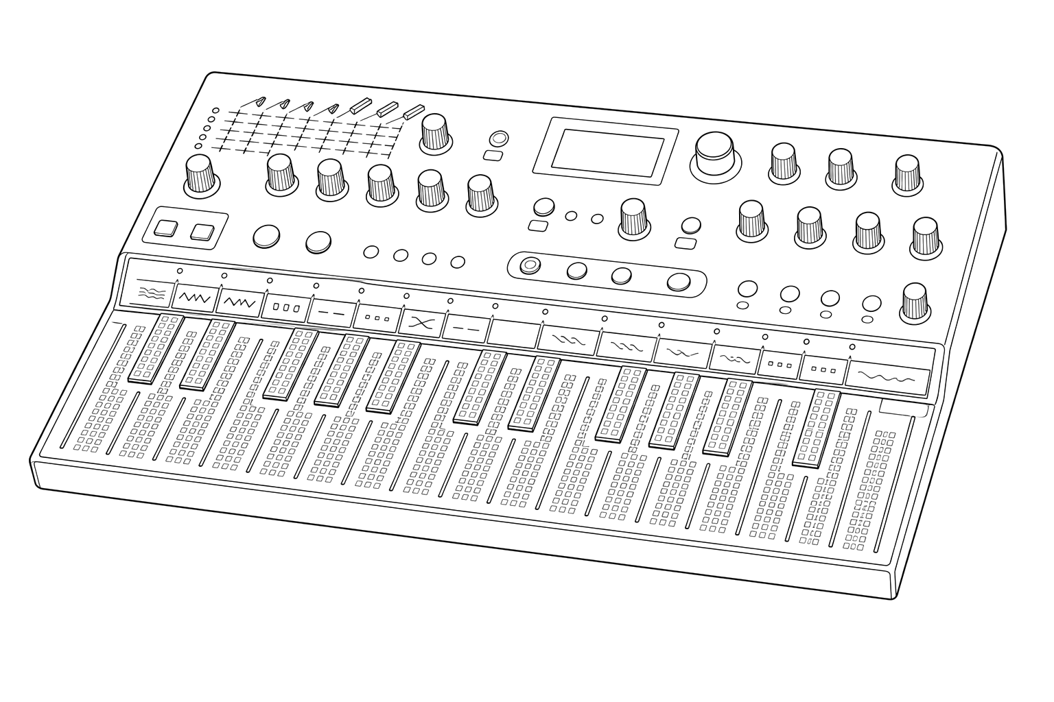 Technical line drawing of Arturia MicroFreak