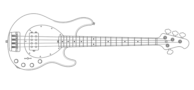 Technical line drawing of Music Man Sterling