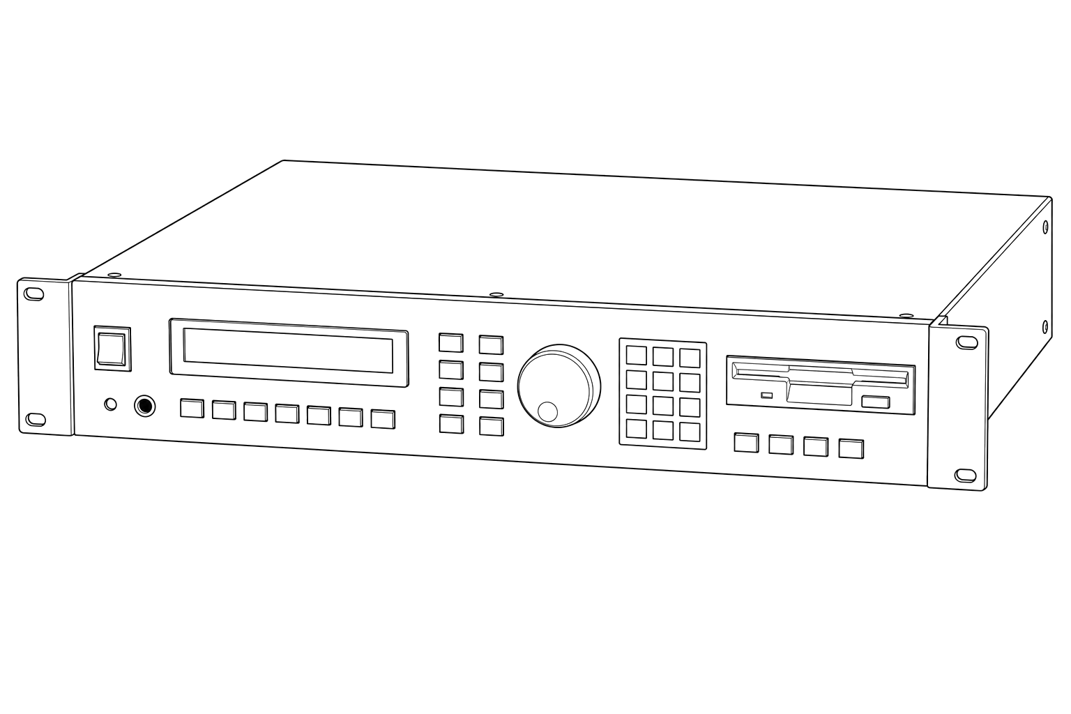 Technical line drawing of Akai S1000
