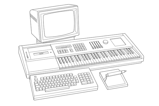 Technical line drawing of Fairlight CMI