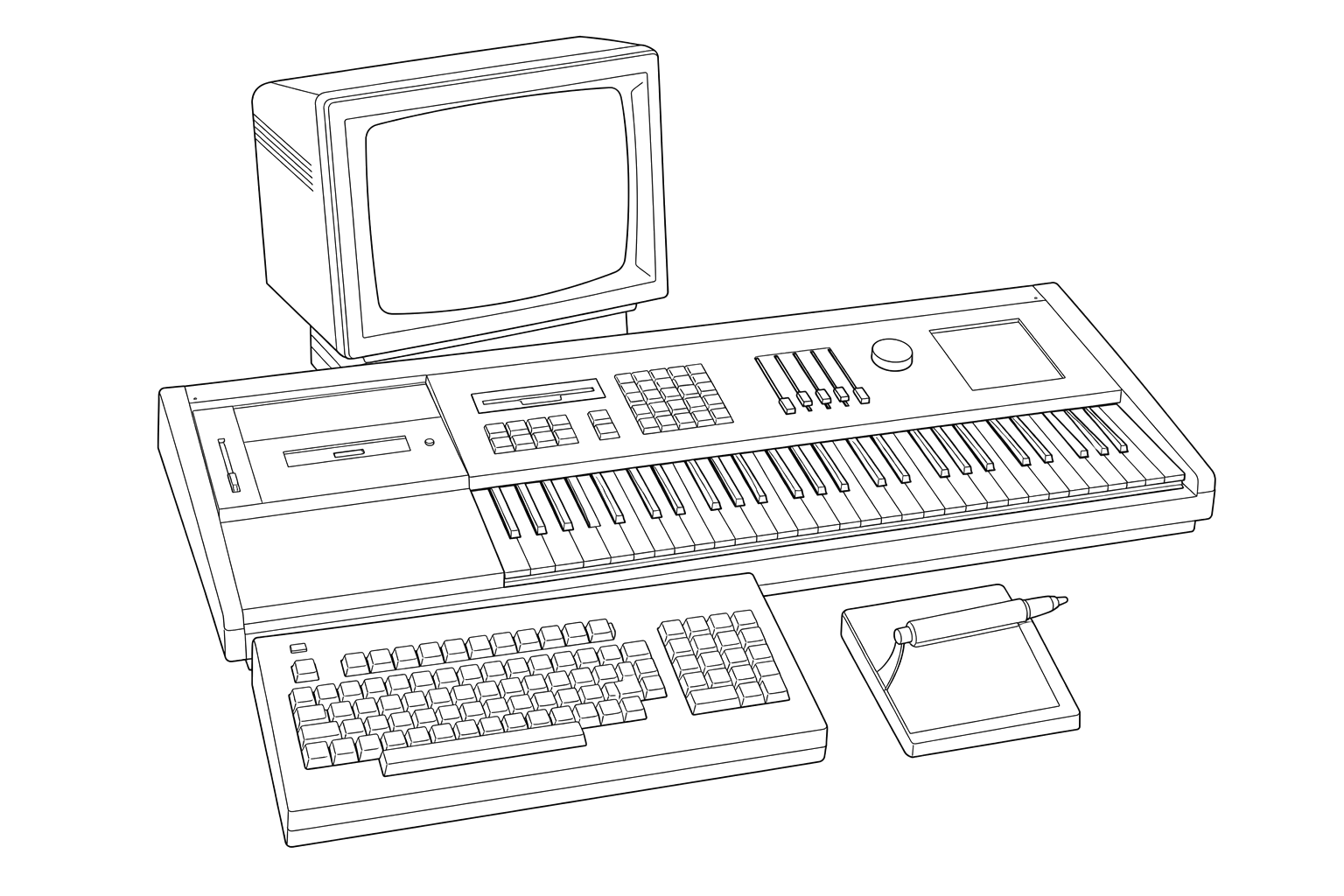 Technical line drawing of Fairlight CMI