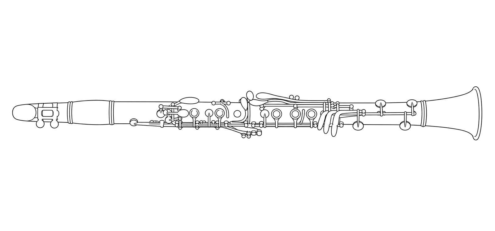Technical line drawing of Buffet Crampon E13