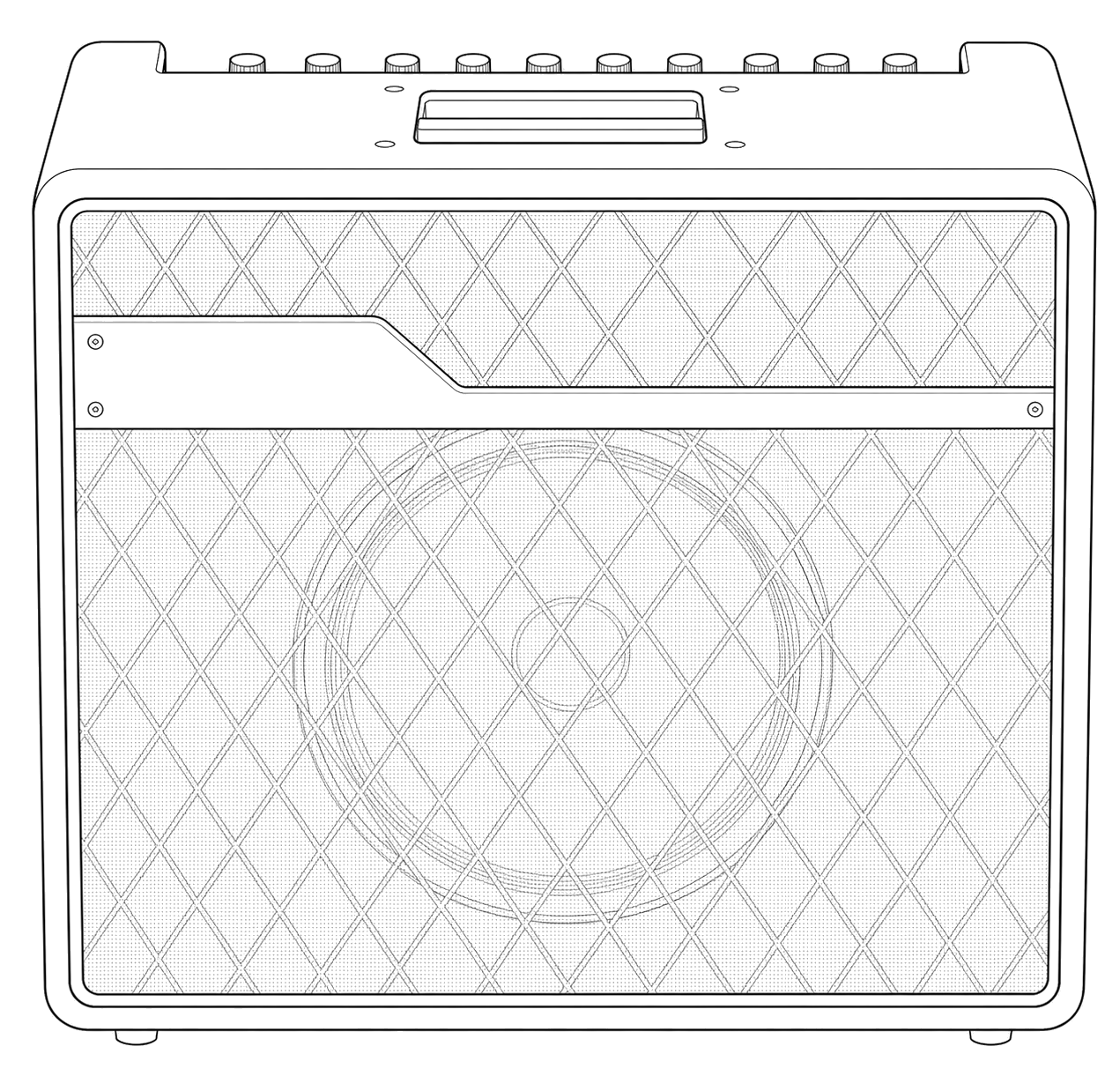 Technical line drawing of Vox MVX150C1