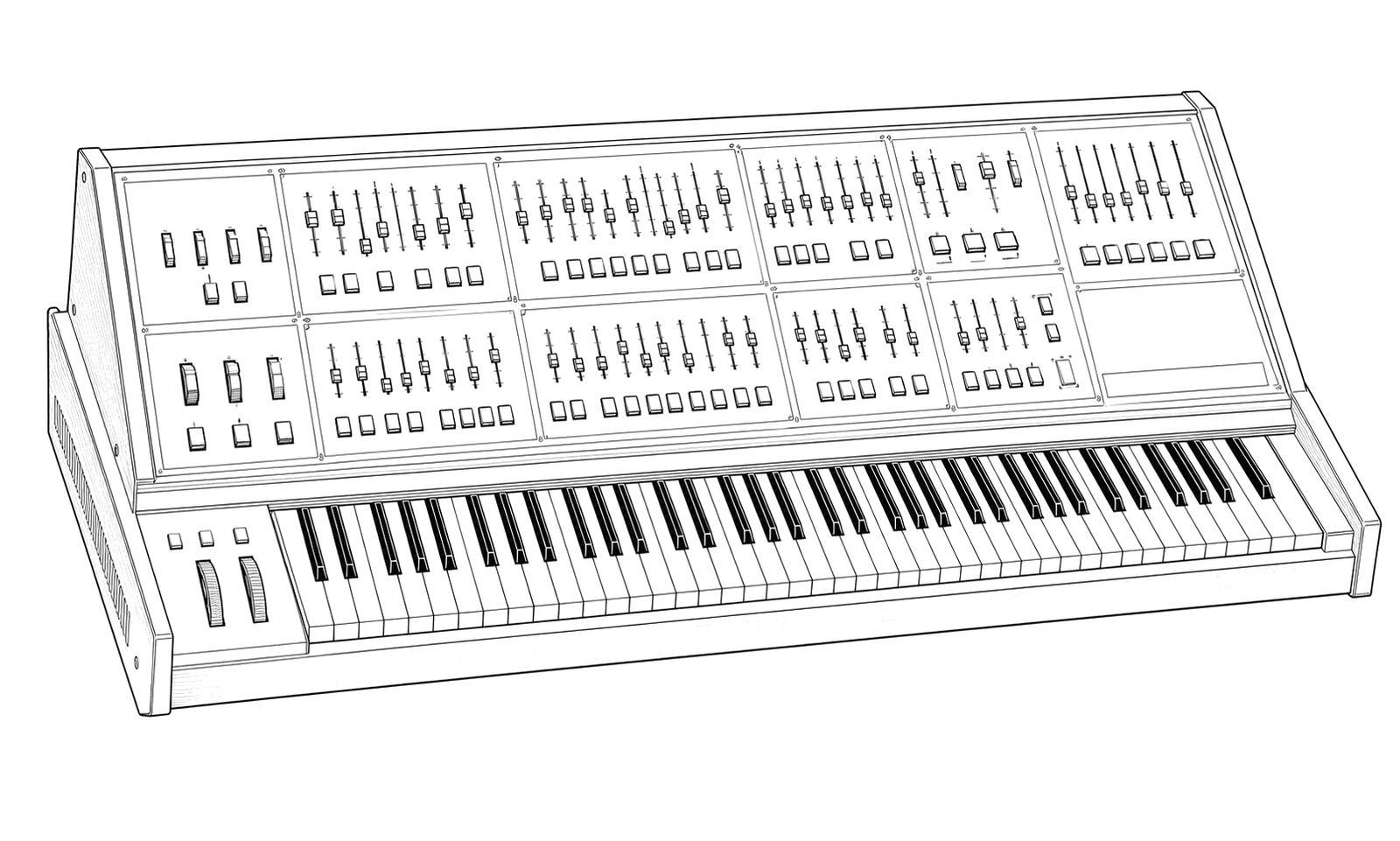 Technical line drawing of ARP Quadra