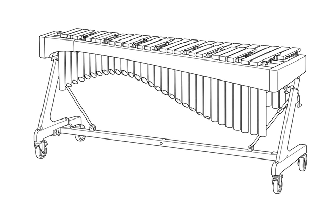 Technical line drawing of Percussion Instruments
