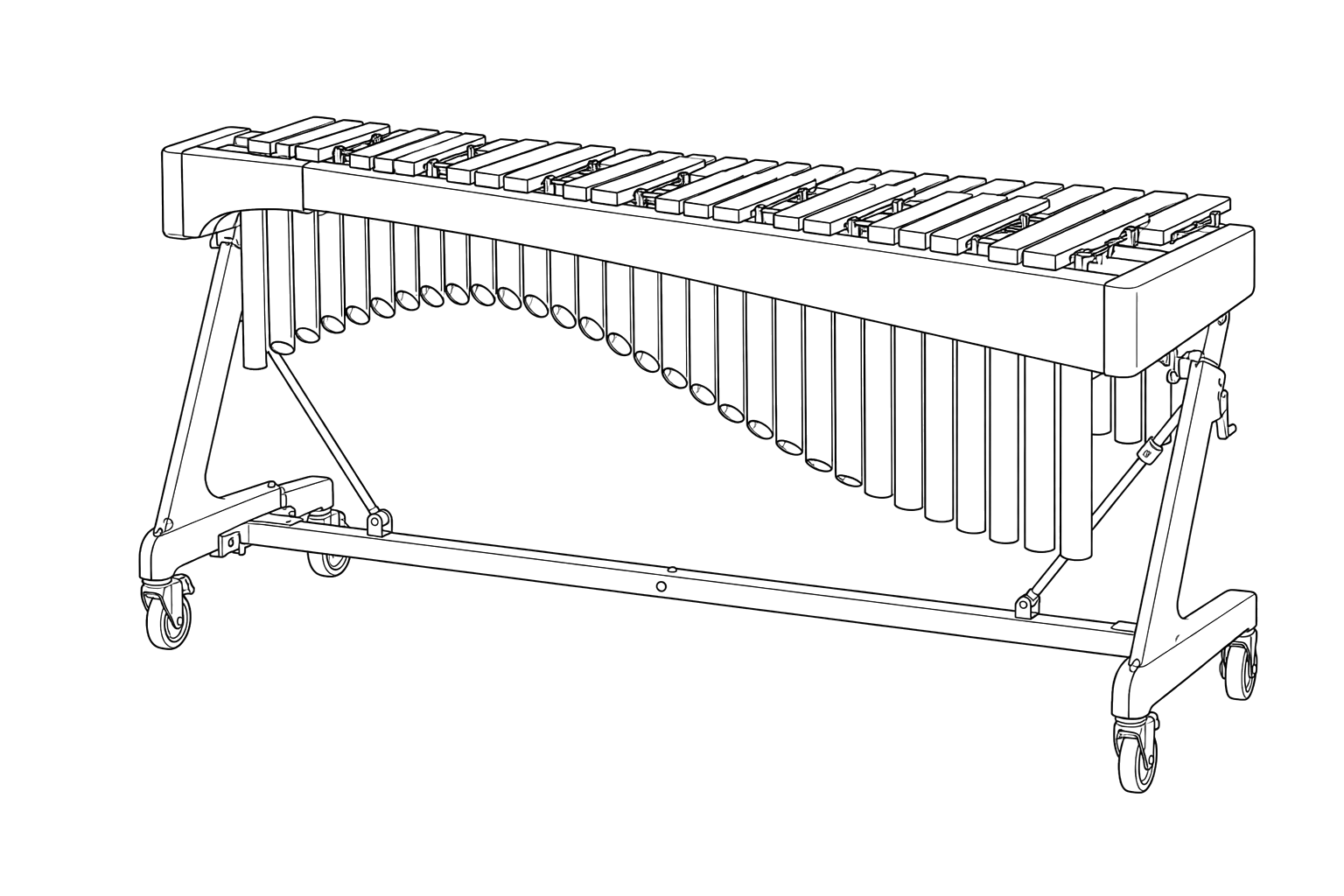 Technical line drawing of Percussion Instruments