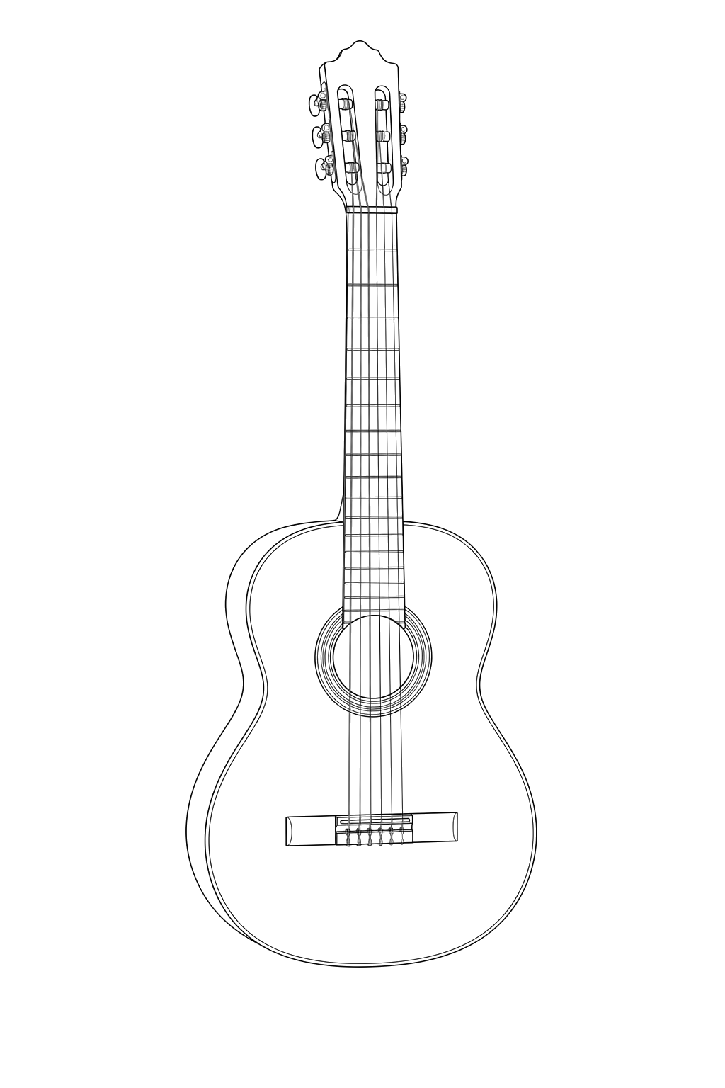 Technical line drawing of Alhambra Green Sustain GS Classical