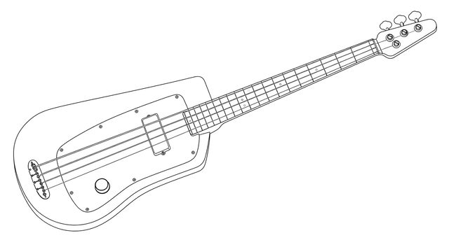 Technical line drawing of Audiovox Model 736 Bass Fiddle