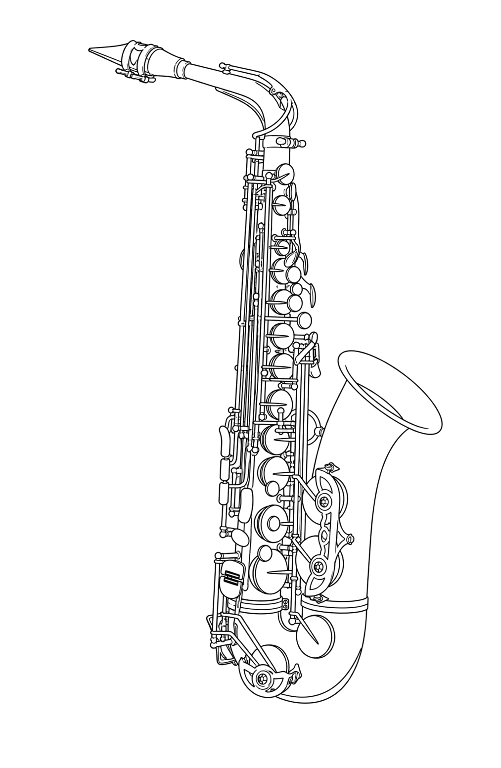 Technical line drawing of Yanagisawa A-WO20