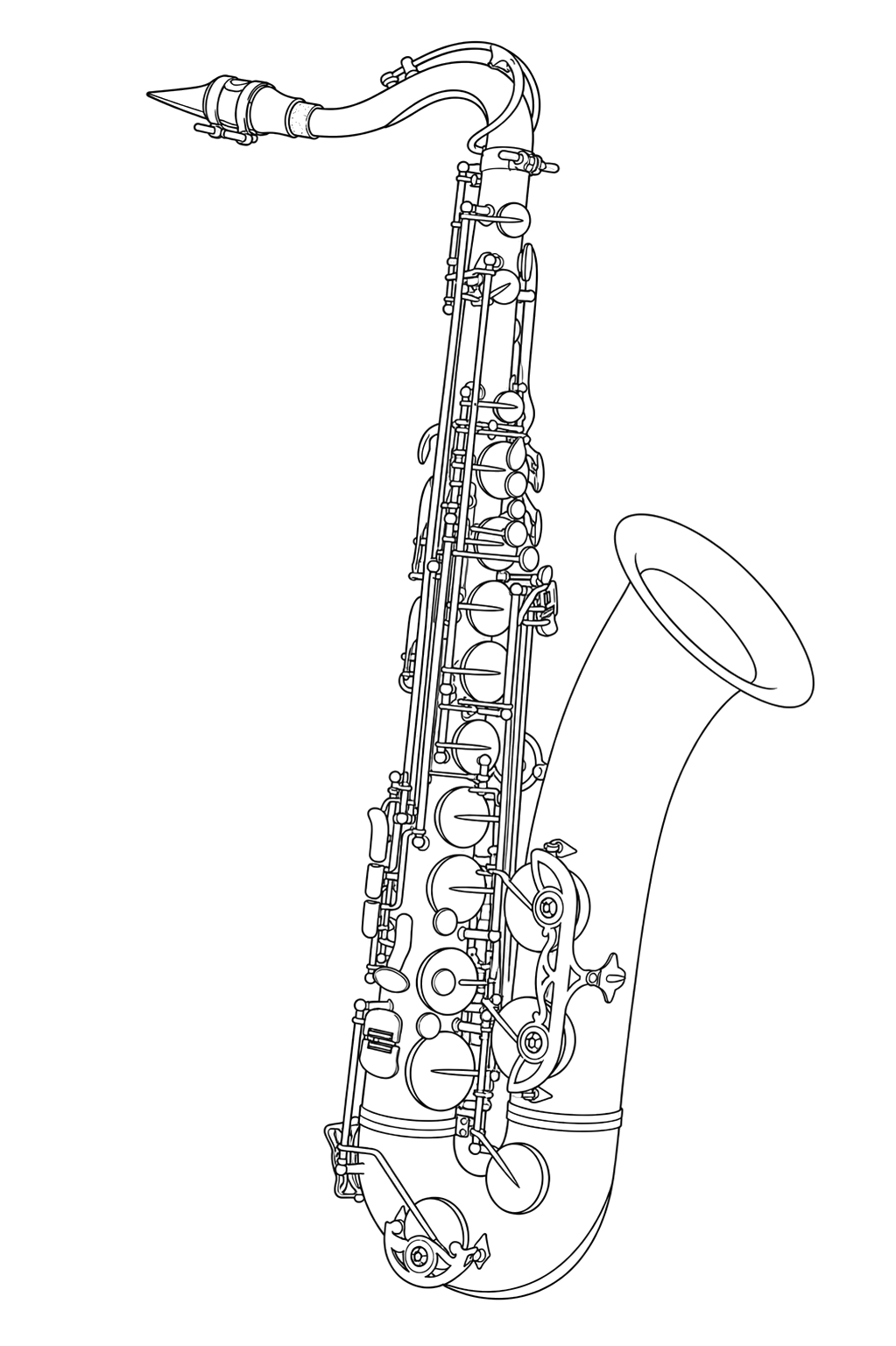 Technical line drawing of Selmer Reference 54