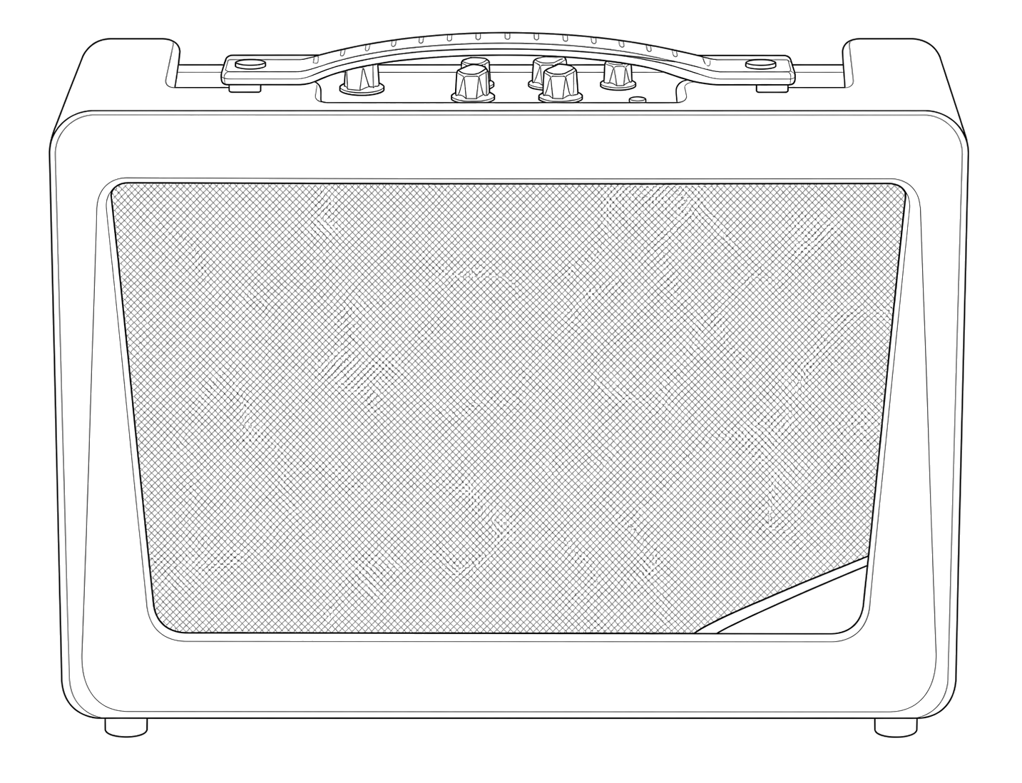 Technical line drawing of Vox VX50GTV