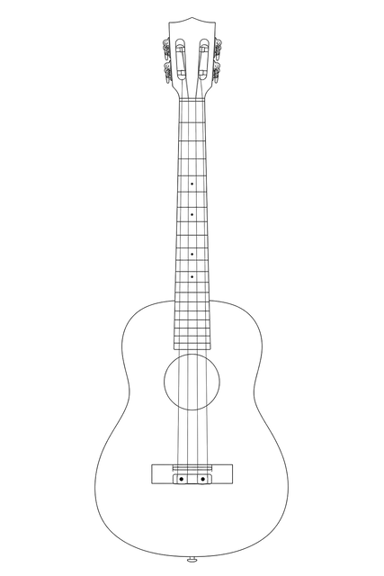Technical line drawing of Kala KA-BMB-B Bamboo Baritone