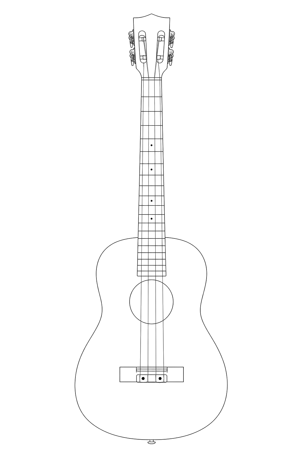 Technical line drawing of Kala KA-BMB-B Bamboo Baritone