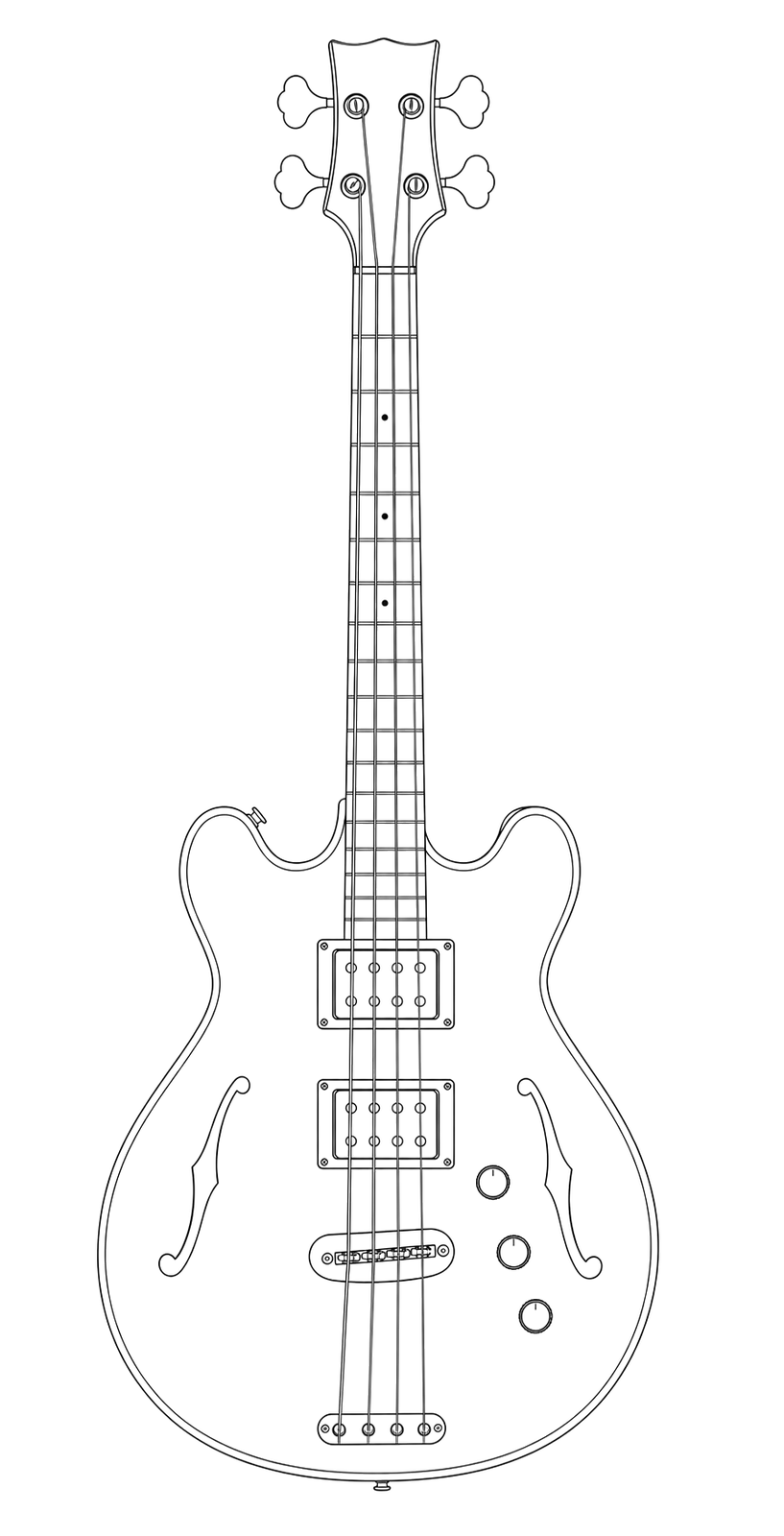 Technical line drawing of Grez Grand Tour Bass